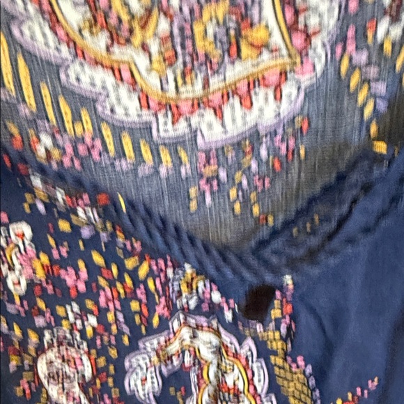 a.n.a Dark Blue Paisley Tank Top - Picture 3 of 4